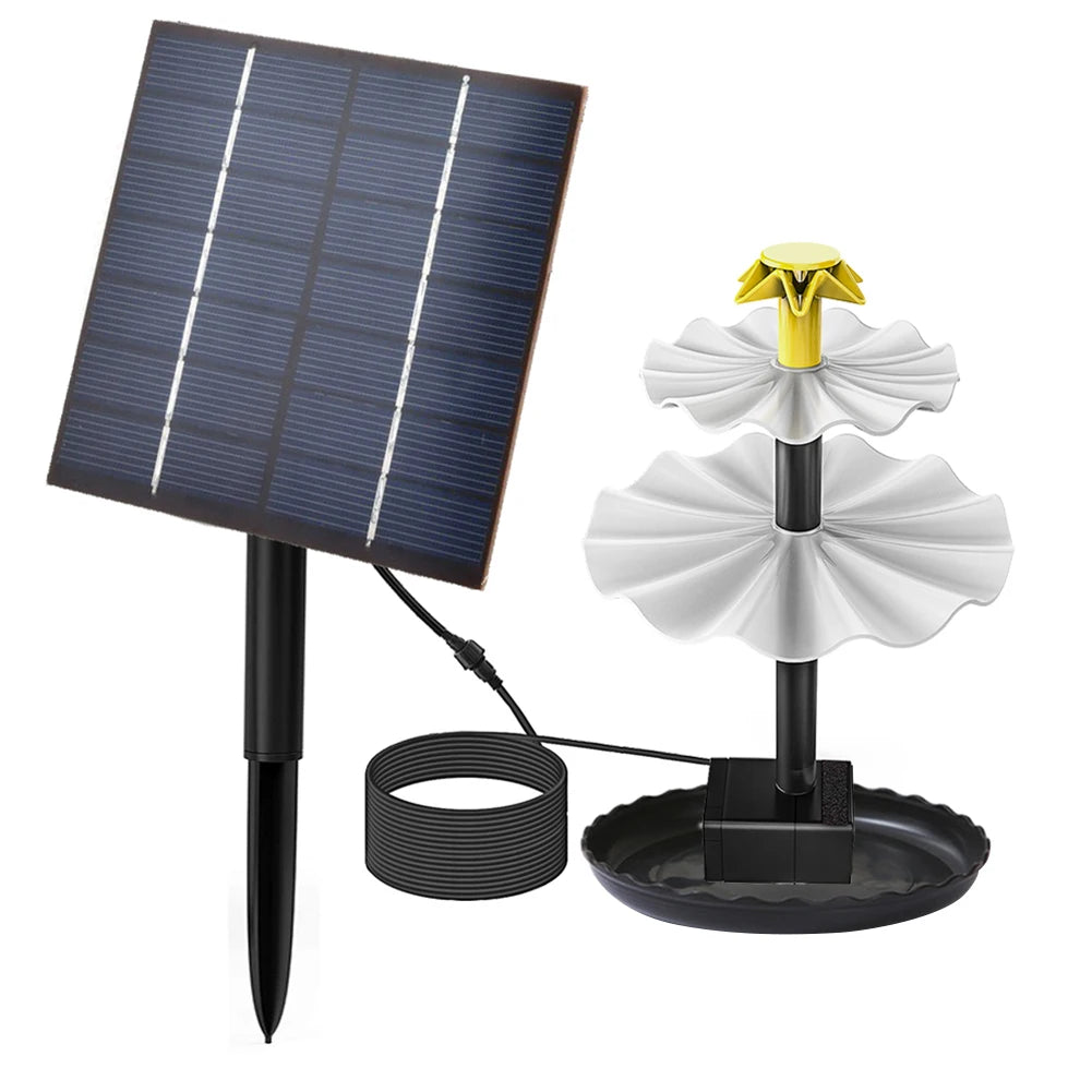 3 Tiered Decorative Fountain W/ Solar Panel Water Fountain and Birdbath Water Fountain with Birdbath for Courtyard Patio Balcony Zpaxo Bird Baths