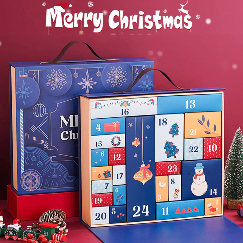 Christmas Countdown Calendar Box 24 Days Advent Snack Container Multi
