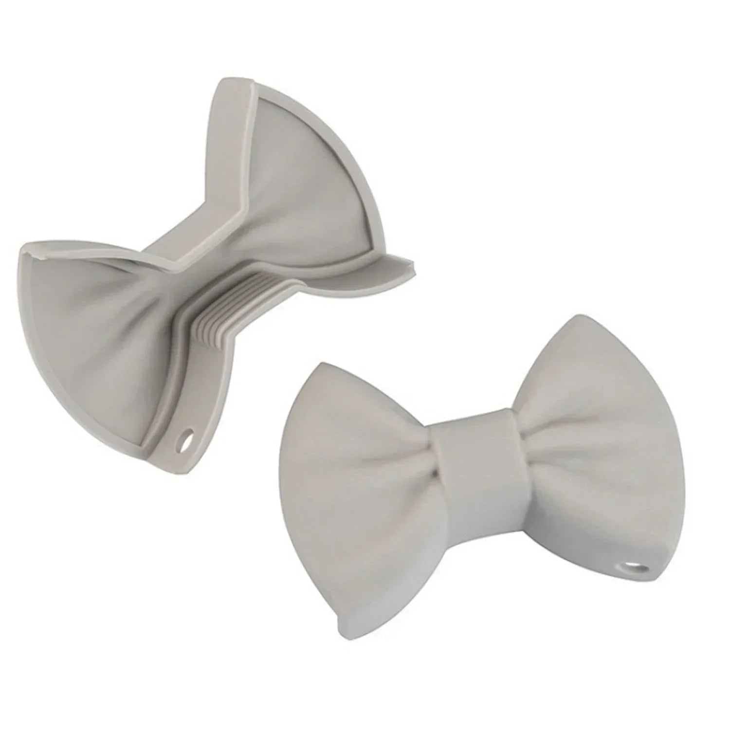 Silicone Bow-Shape Oven Mitts – Heat Resistant Pot Holders 2pc Silicone Oven Mitts Zpaxo Grey