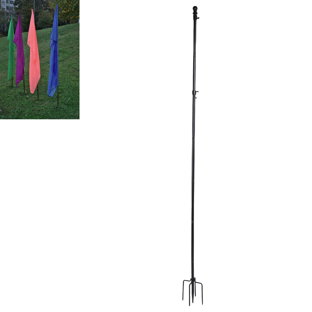 10 FT Ground Garden Flag Pole Thickened Stainless Steel Flagpole Outdoor Flag Pole Tool with 5 Prong Base for Yard Garden Zpaxo