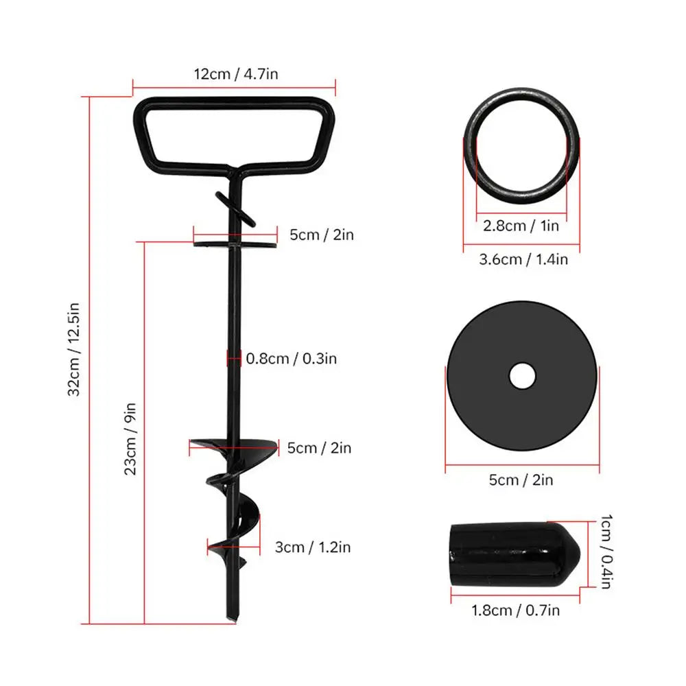 Dog Stake Heavy Duty Strong Grip Iron Strap Ground Garden Beach