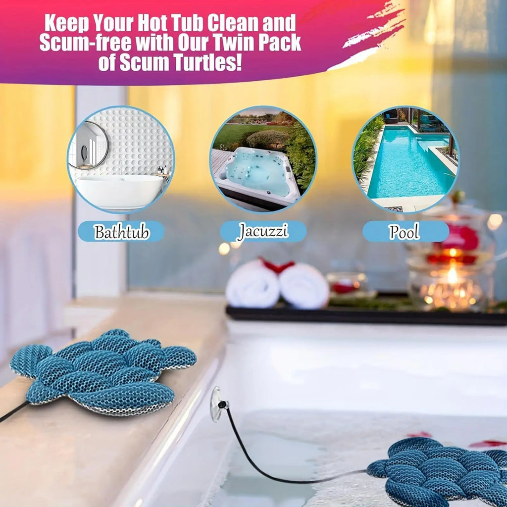 Tub Scum Absorber Reusable Spa Oil Absorbing Sponge Floating Turtle