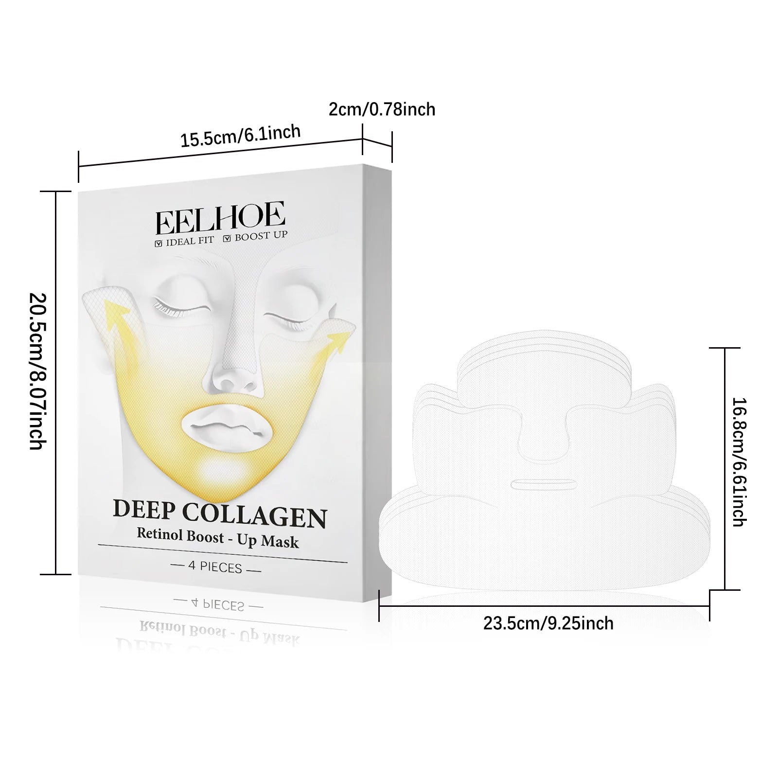 Deep Collagen Retinol Firming Mask Lifting Tightening Facial Skin Lighten Fine Lines Smooth Natural Hydrating Translucent Mask Zpaxo