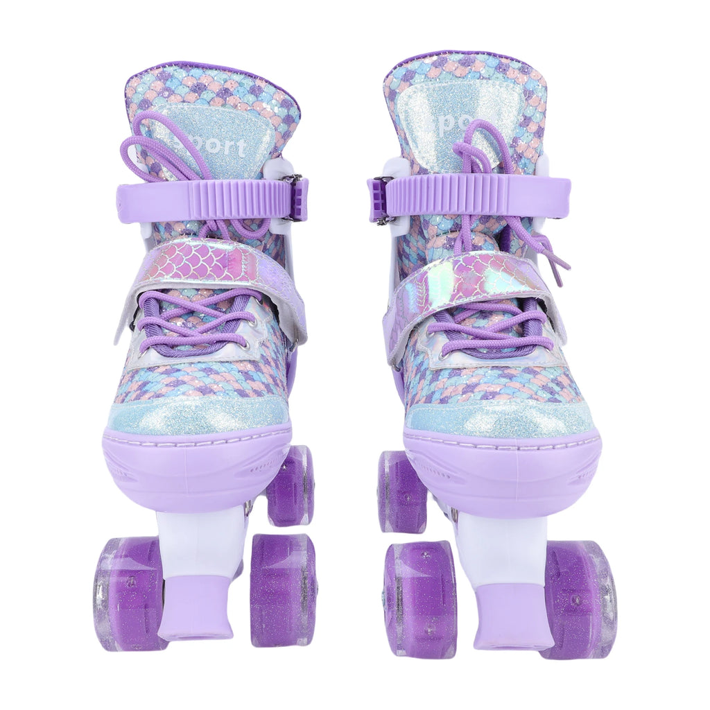 Kids Roller Skates Adjustable Flashing Wheel ABEC Bearing Triple