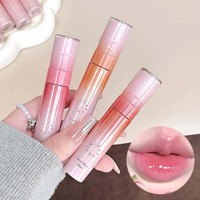 Water Light Mirror Lip Gloss Lasting Moisturizing Lightweight Lip Glaze Fine Sparkling Liquid Lipstick Nude Lip Makeup Cosmetics Zpaxo
