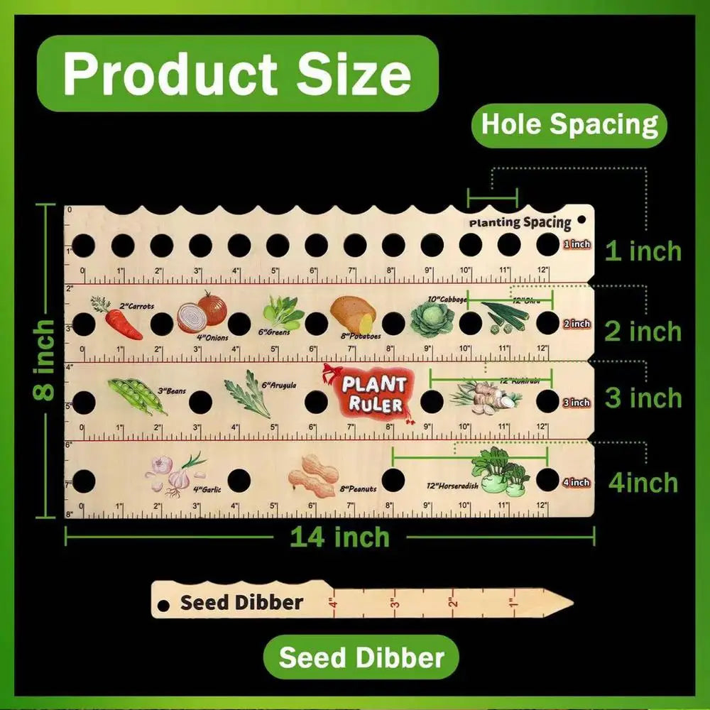Wooden Plant Ruler Seedling Spacing Tool Gardening Measuring Gauge