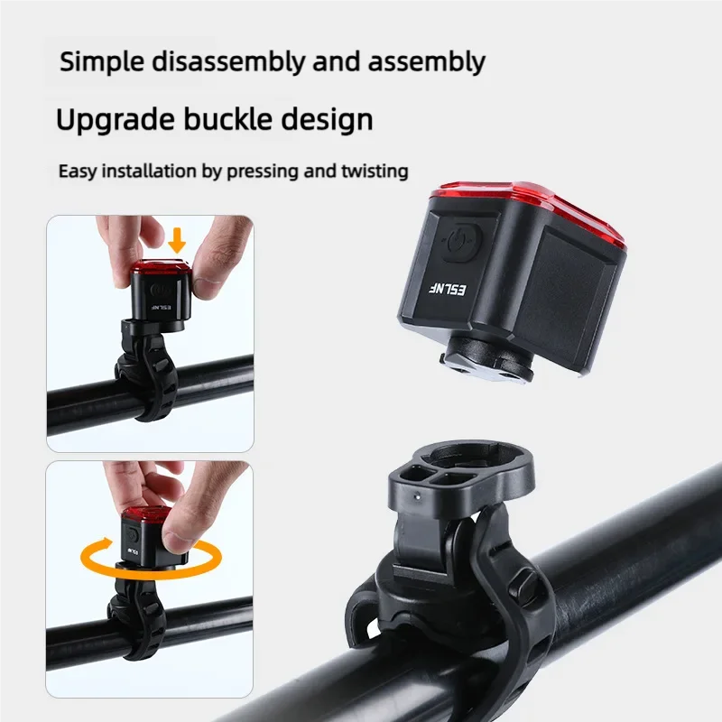 Bicycle Taillights USB Charging Intelligent Sensing Brake Lights Mountain Road Bike Safety Night Riding High Brightness Warning Zpaxo