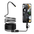 0.3MP Endoscope Camera 3 in 1 Endoscope with Adjustable LEDs Waterproof Micro Inspection Video Camera 1 Meter/2 Meters/5 Meters Zpaxo black 1m