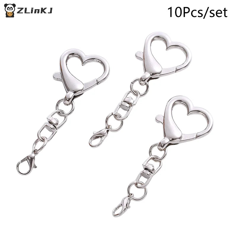 Silver Alloy Heart Shaped Clasp Use It As Keychain Pendant Decoration Zpaxo