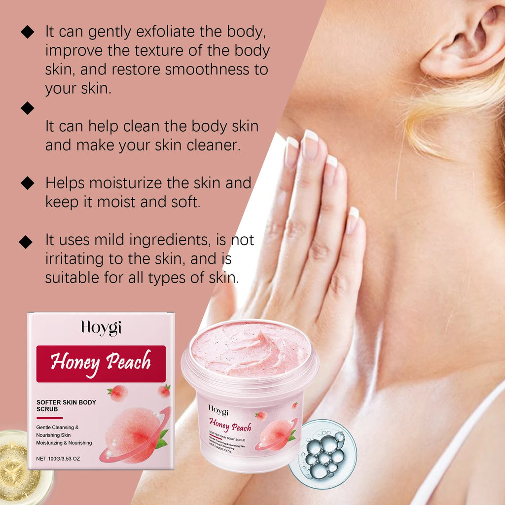 Honey Peach Body Scrub – Exfoliating & Brightening Skin Cleanser Body Scrub Zpaxo