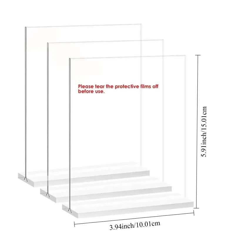 A6 150x100mm Clear Acrylic Sign Holder Table Menu Stand Restaurant