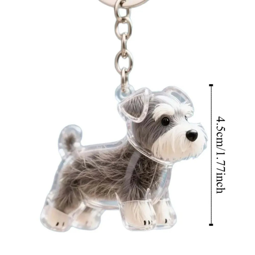 Dog Shape Hair Storage Box Transparent DIY Handmade Pet Keychain Zpaxo