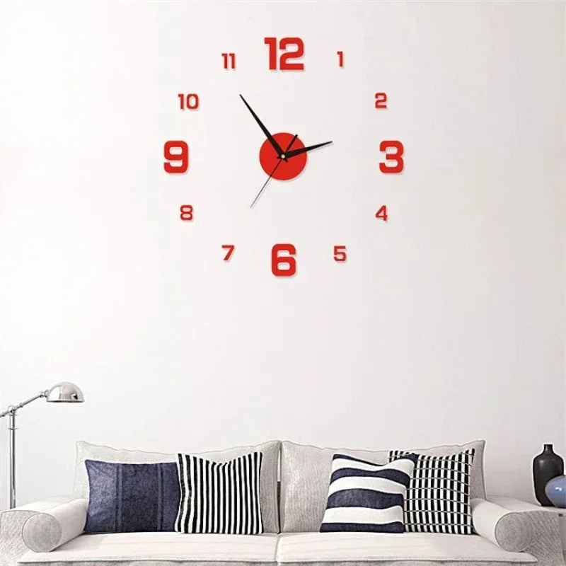 Luminous 3D Frameless Acrylic Wall Clock Digital Silent Living Room