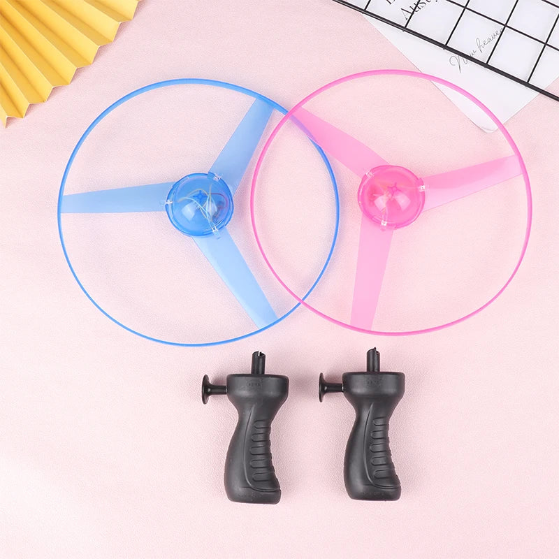 Flying Spinning Luminous Toys Glowing Flyer Kids LED Light Handle