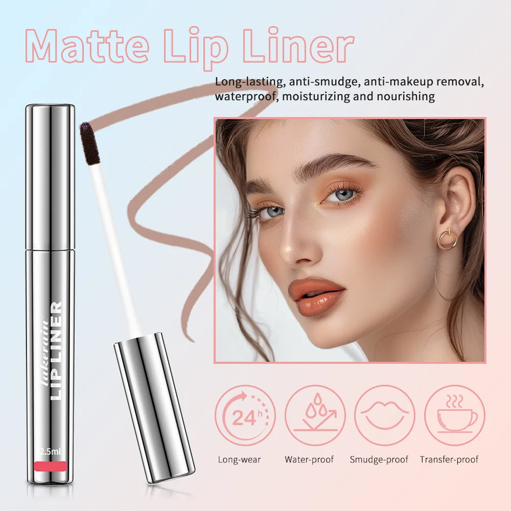 Waterproof Lip Liner Peel Off Tattoo Lipgloss Waterproof Long Lasting Matte Lip Tint Brown Contour Tear-off Lips Stain Cosmetic Zpaxo