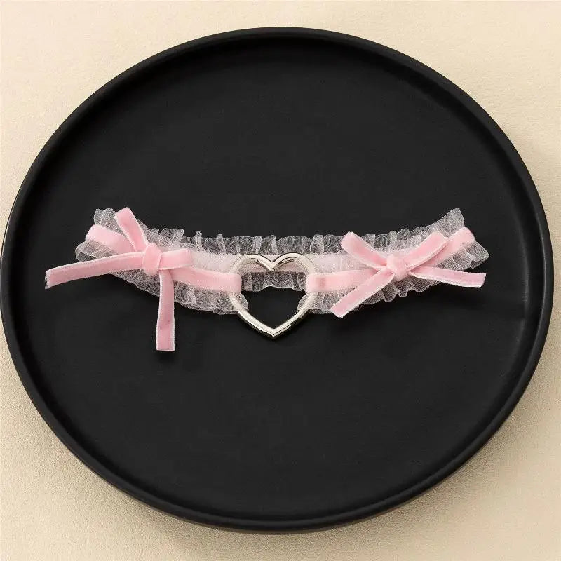 ▶1PCS Lace Love Elastic Bow Leg Ring Love Lolita Bride Leg Garter Thigh Ring Role Playing Leg Ring Wedding Sexy Garter Zpaxo style5 onesize
