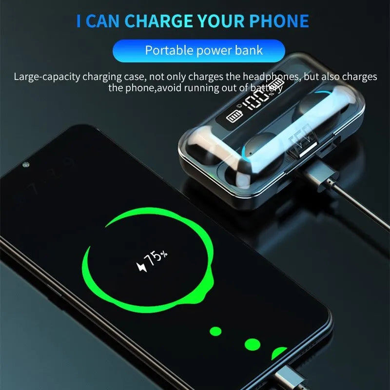 Wireless Bluetooth Earphones TWS Headphones LED Digital Display