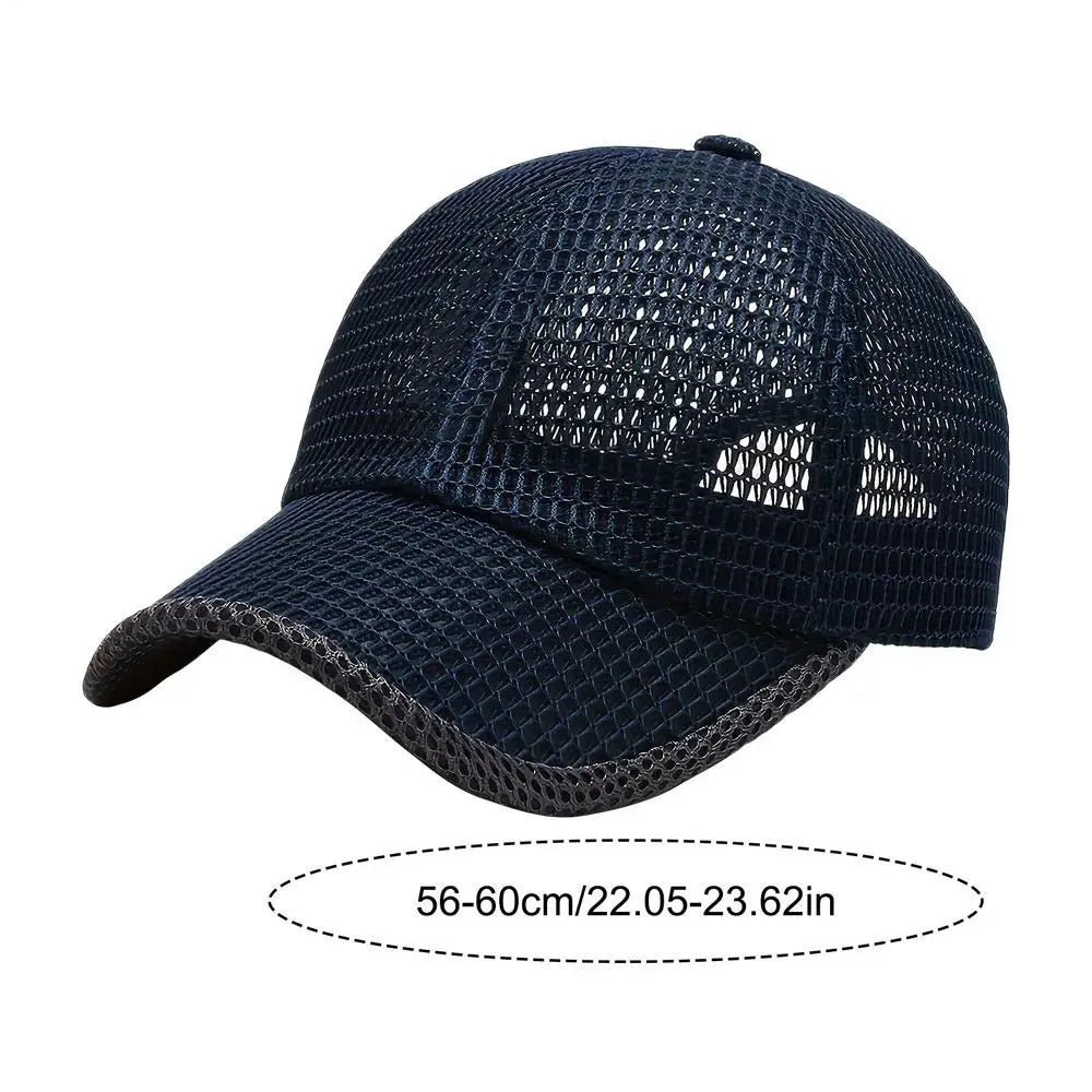Mesh Baseball Caps Breathable Summer Caps Dad Hat Outdoor Fishing Hats for Men Women Outdoor Sports Hiking Walking sport Hats Zpaxo Dark Blue