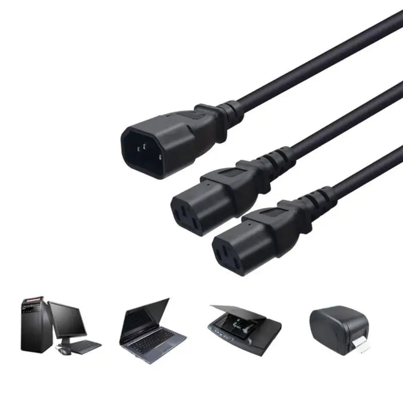 652F US 3Pin Power Cord IEC320 C14 to 2xC13 Power Cable Splitter Cord for Laptops Zpaxo