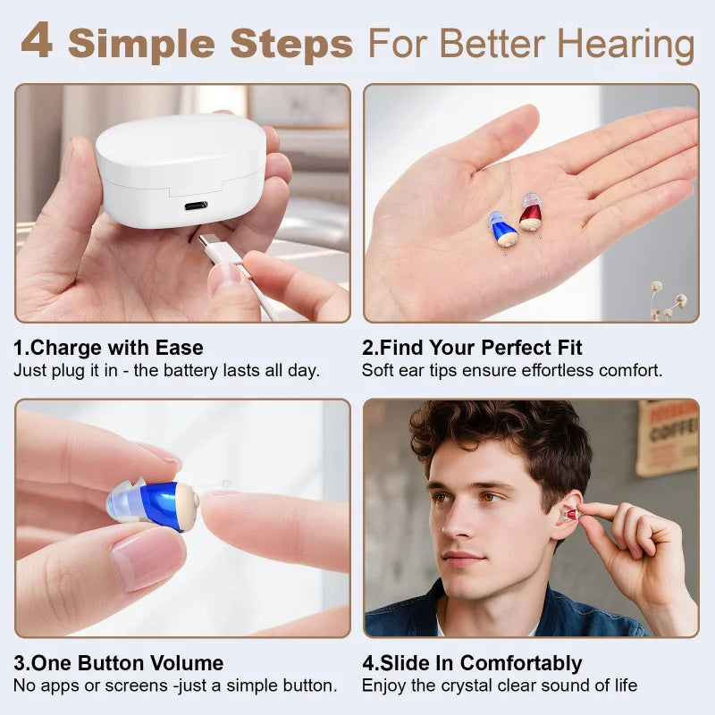 Rechargeable Hearing Aid Intelligent Sound Amplifier Noise Reduction