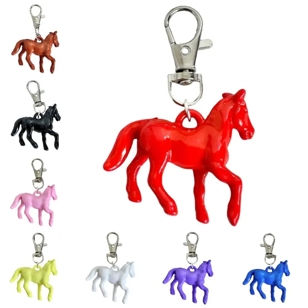 Fashion Cartoon Horse Pendant Keychain Creative Mini Animal Key Ring Stereoscopic Cute Backpack Pendant for Women Men Zpaxo