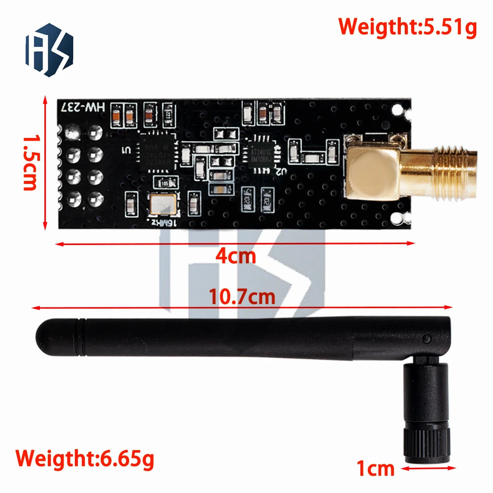 NRF24L01+PA+LNA Wireless Module with Antenna 1000 Meters Long Distance FZ0410 Adapter plate Board for 8Pin NRF24L01 Wireless Zpaxo