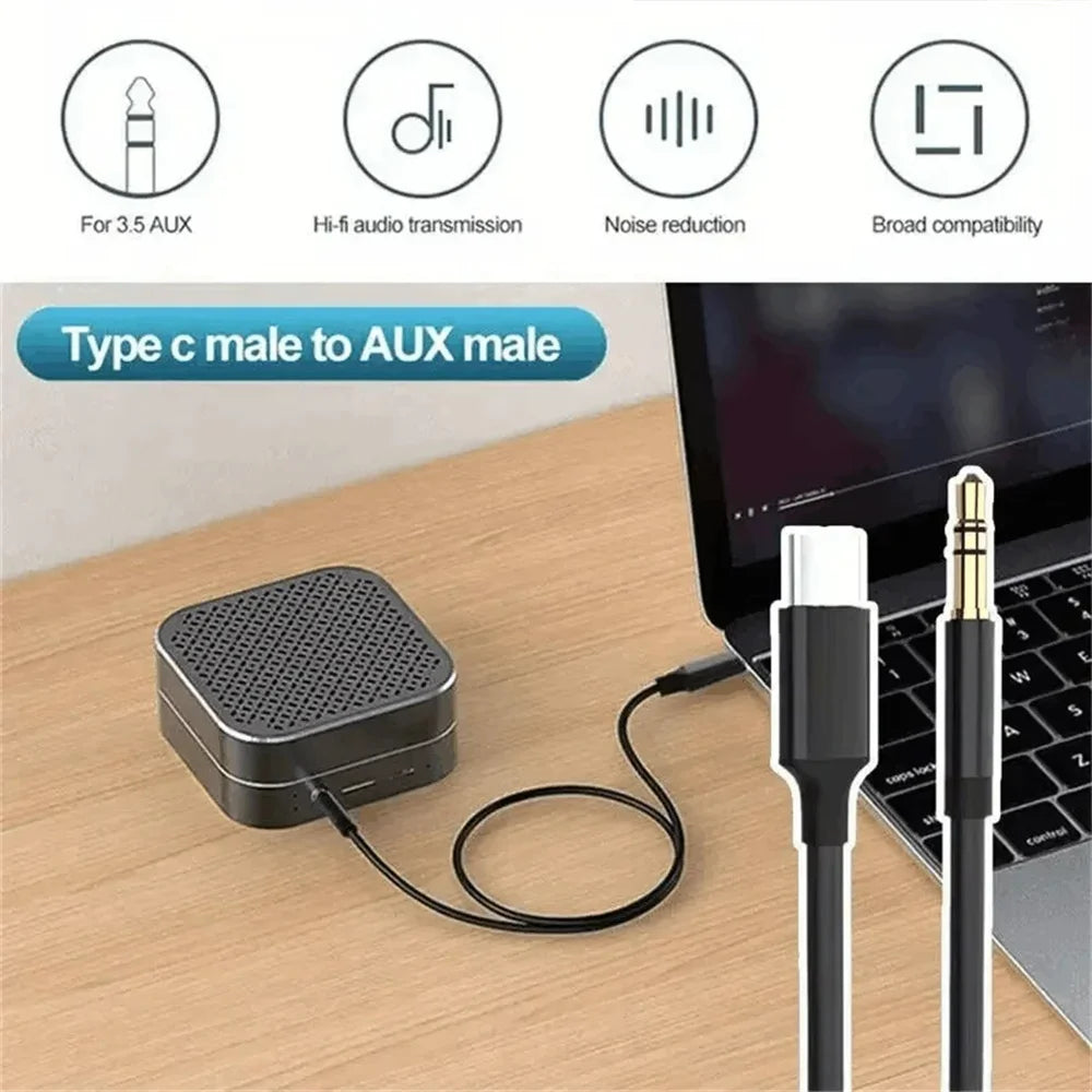 USB-C to 3.5mm AUX Audio Cable Adapter | Car & Phone USB-C Audio Adapter Zpaxo