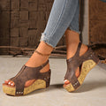 Women's Roman Sandals 2025 Summer New Flat Retro Real Leather Ladies Sandals Hollowed Women's Cage Shoes Zpaxo brown 35
