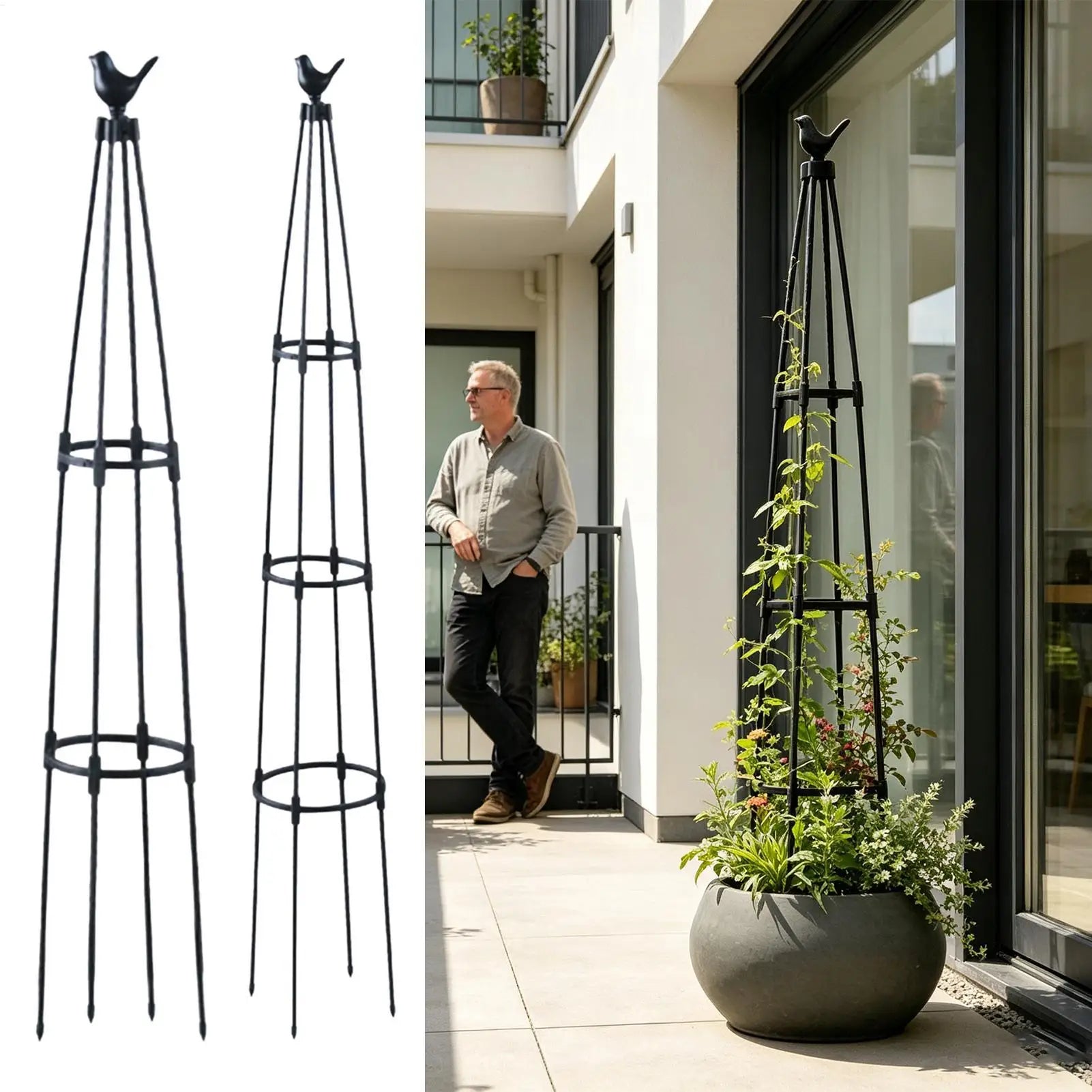 Rustproof Plant Trellis Climbing Vine Support Cage Vertical Tomato
