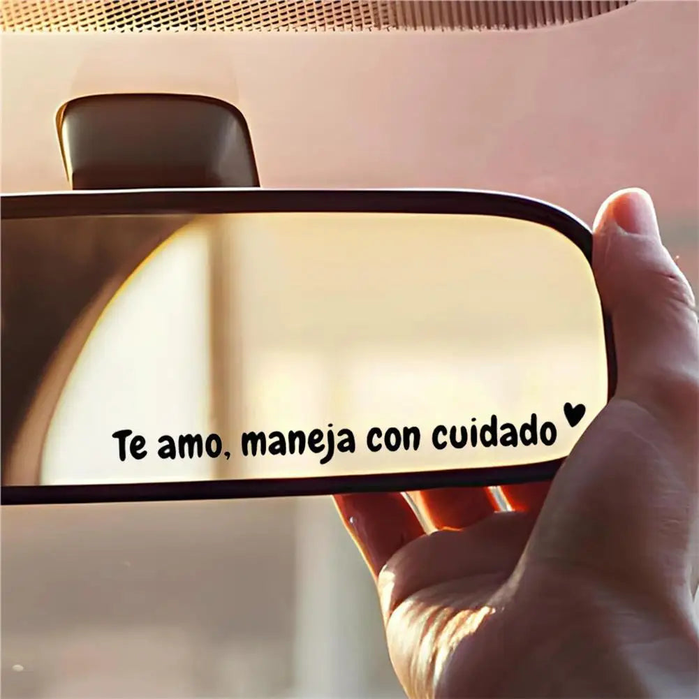 Spanish "I Love You Drive Safe" Rearview Mirror Vinyl Decal Vinyl Car Decal Zpaxo