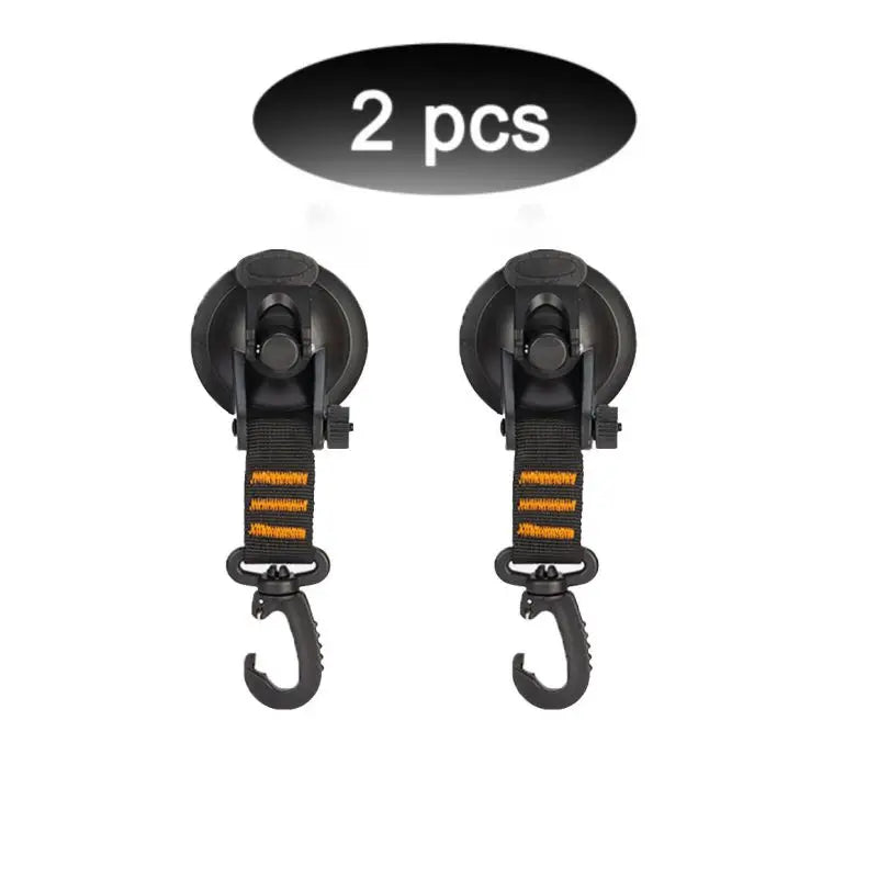 4Pcs Suction Cup Anchor Securing Hook Tie Down Camping Tarp As Car Side Awning Pool Tarps Tents Securing Hook Universal Travel Zpaxo 2pcs-Orange