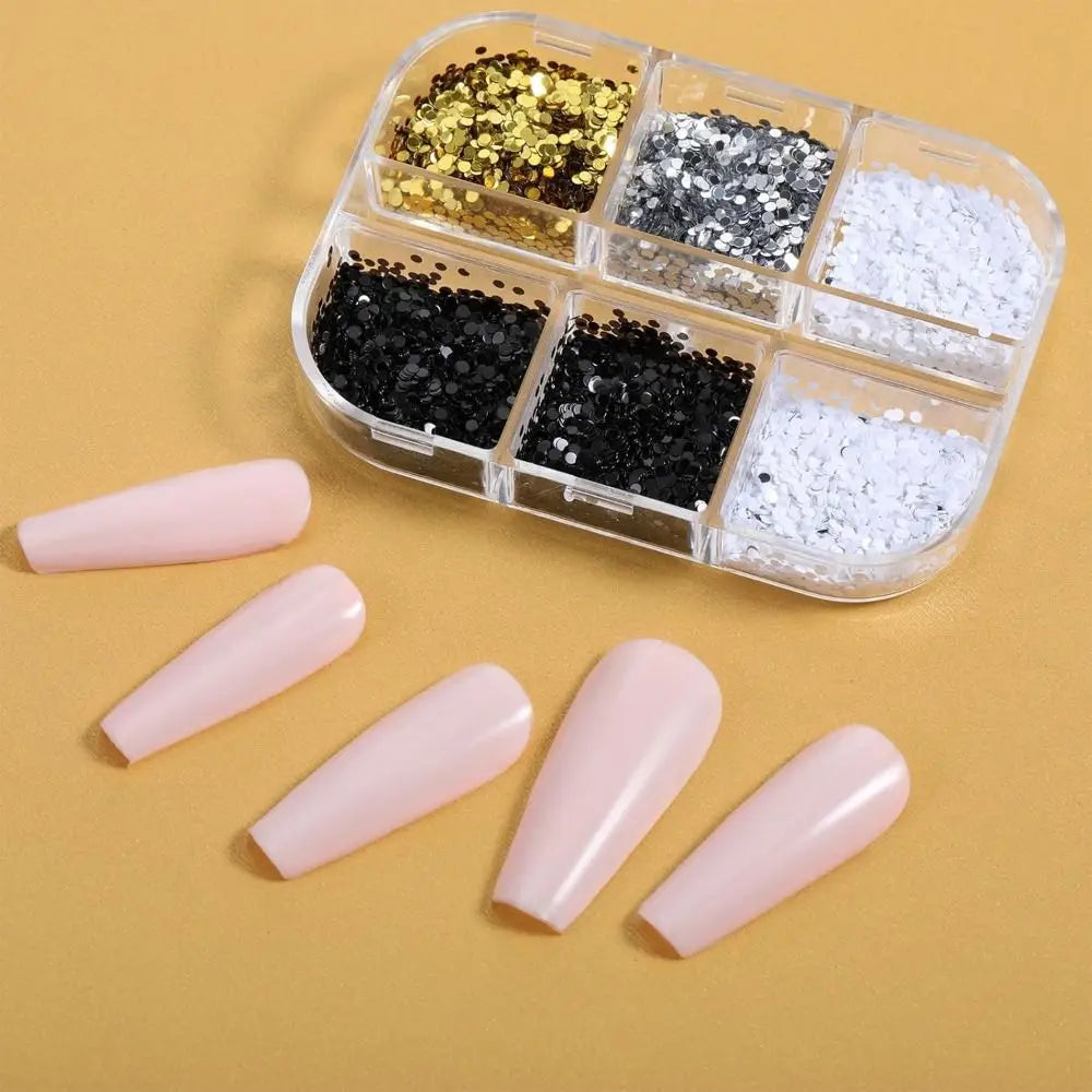 3D Laser Nail Art Sequins Mini Polka Dot Tiny Disco Sequin Retro Zpaxo