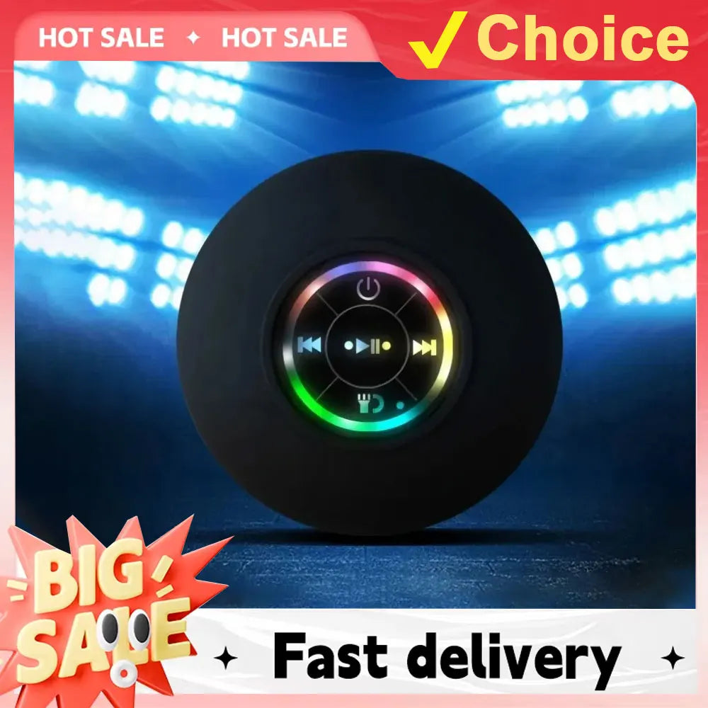 2025 Bathroom Waterproof Wireless LED Bluetooth Speaker Large Suction Cup Mini Portable Speaker Outdoor Sports Stereo Speaker Zpaxo