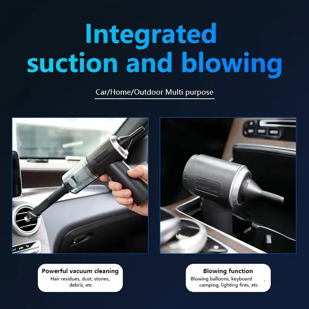 Mini Car Vacuum Cleaner Cordless Powerful Wireless Car Cleaner Type-C Charges HandHeld Portable Vacuum Cleaner Cleaning Machine Zpaxo