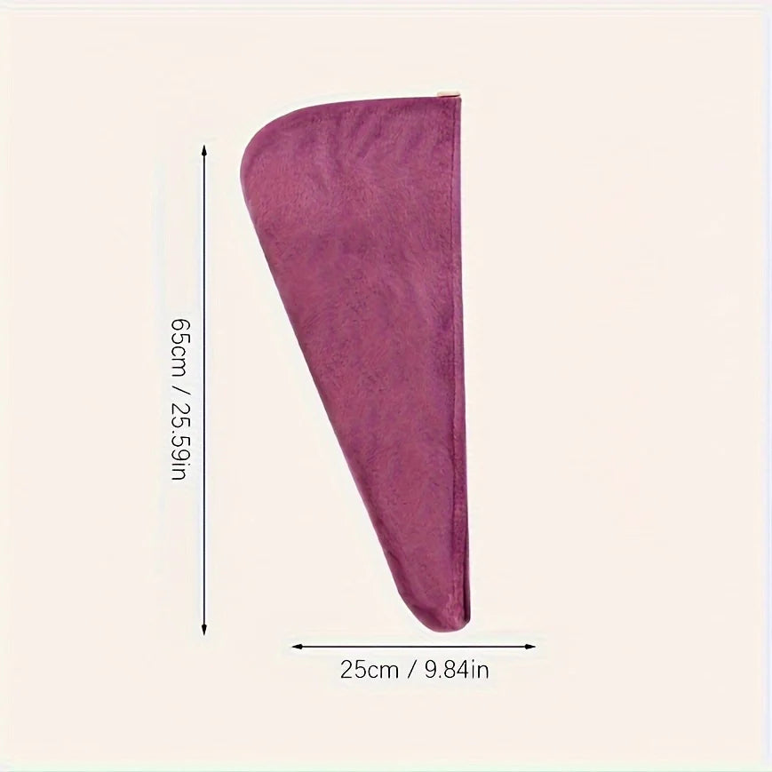 Knit Hair Towel Absorbent Quick-dry Wrap Soft Stylish Secure Button
