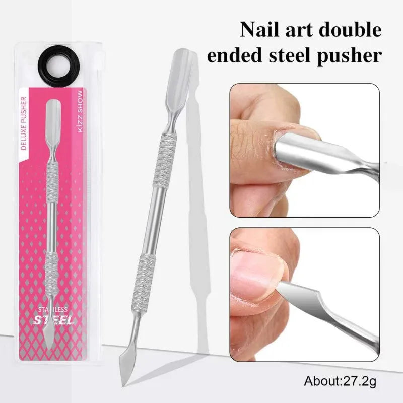 Nail Circle Beveled Head Cuticle Pusher Stainless Steel Art Sanding Zpaxo 11