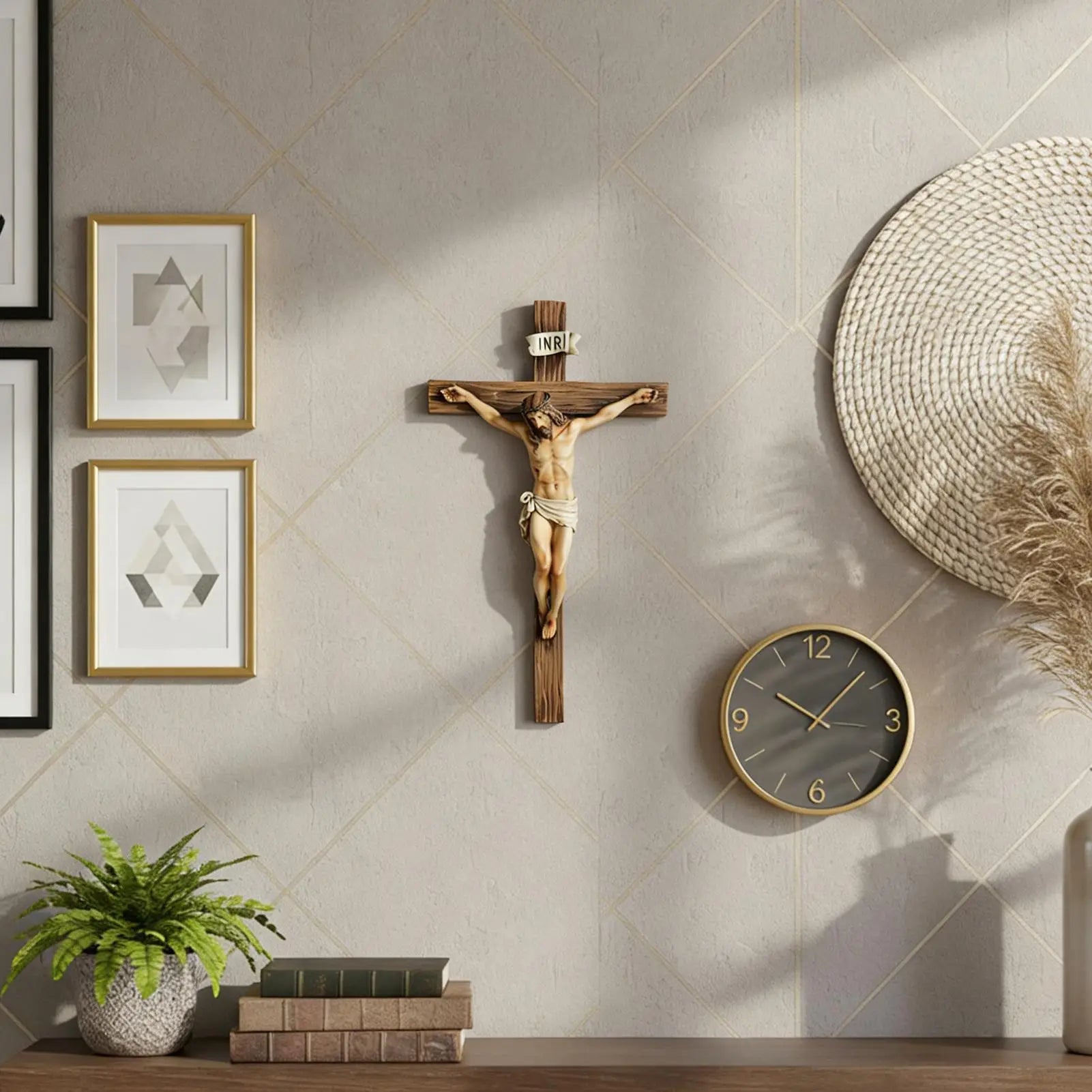 Jesus Decor 9.6 Inch Resin Religious Decoration Jesus Statue for Home Wall Table Room Bookshelf Church Display Indoor Easter Zpaxo