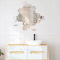 Acrylic Mirror Sticker Self Adhesive Wall Hexagonal Design Bathroom