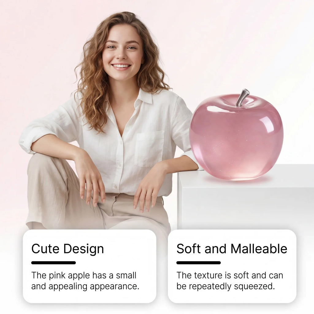 Squishy Pink Apple Stress Ball Fidget Sensory Toy – Kids & Adults Squishy Stress Ball Zpaxo