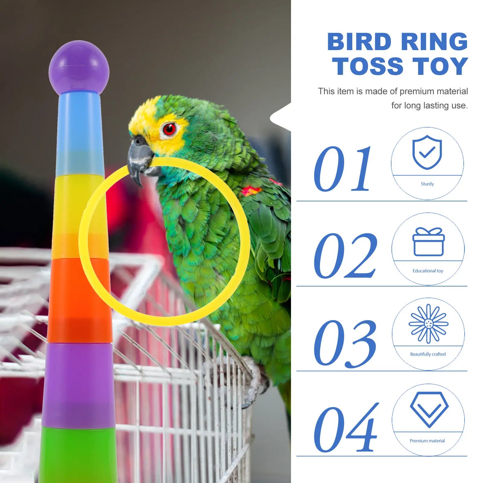 Interactive Bright Ring Toss Playground Educational Parrot Playing