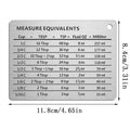 Measurement Conversion Refrigerator Magnet Stainless Steel Scale Plate Refrigerator Magnet for Cups Fluid Oz Milliliters Kitchen Zpaxo J2630-A