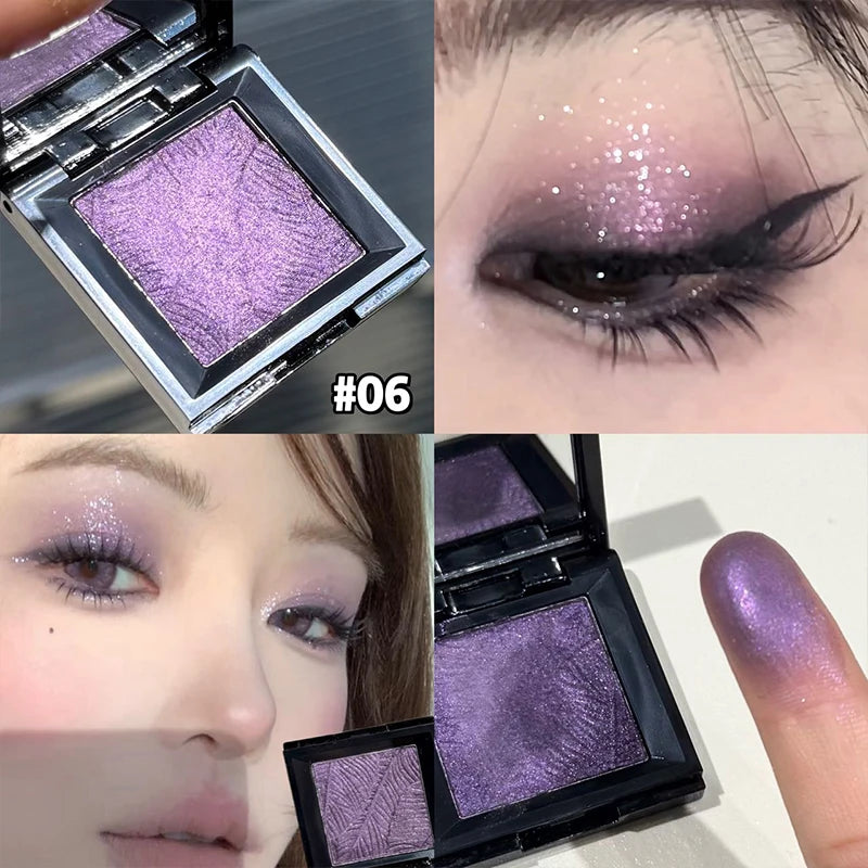Wine Red Shimmer Highlighter Eyeshadow Palette Lasting Glitter Pearly Eye Shadow Makeup Mashed Potato Fine Shimmer Eye Pigments Zpaxo 06