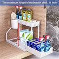 2-Tier Pull-Out Storage Organizer – Kitchen & Bathroom Shelf Cabinet Drawer Organizer Zpaxo WHITE