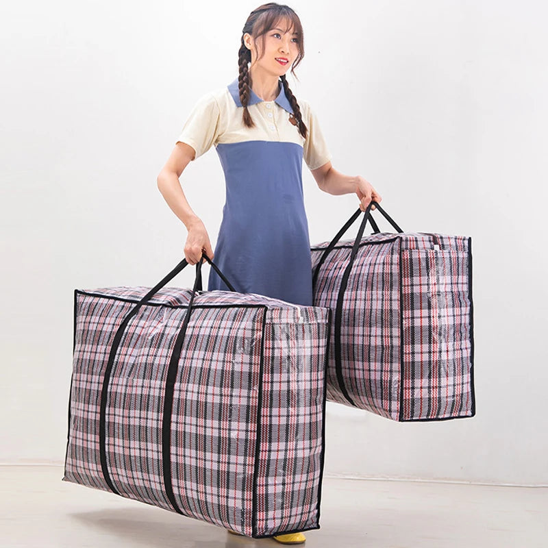 Extra large hand-held folding travel bag thickening large capacity waterproof luggage storage bag, moving packing woven bag Zpaxo