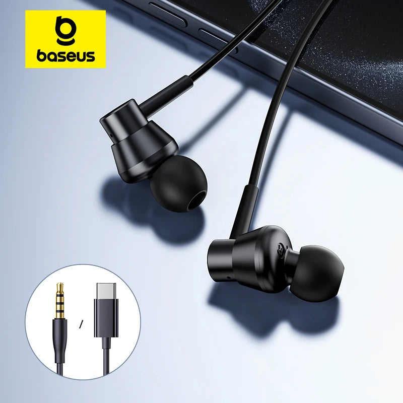 Baseus Encok HZ11 CZ11 In-ear Wired Earphones Powerful Bass Type-c