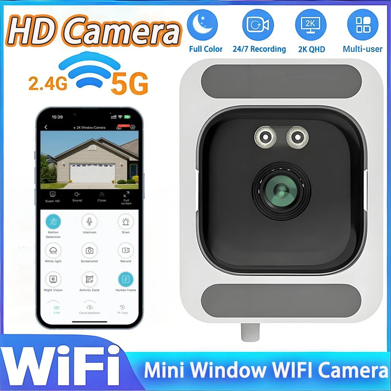 Window Camera Replaces Outdoor Cameras 2 4 5GHz Wifi 3MP Resolution