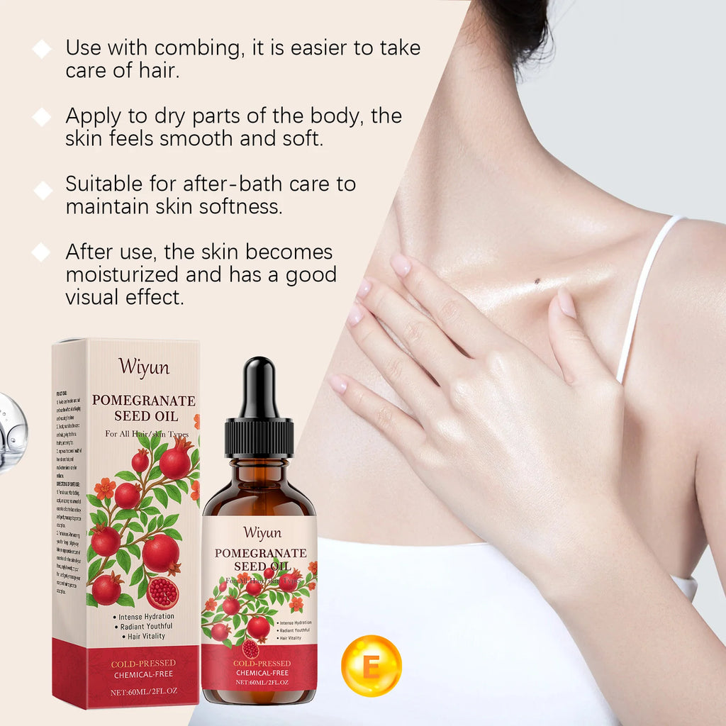 Pomegranate Seed Oil Hydrating Multi-Purpose Oil for Body Hair Nourish Scalp Hair Improve Dryness Tightening Smoothing Body Oil Zpaxo
