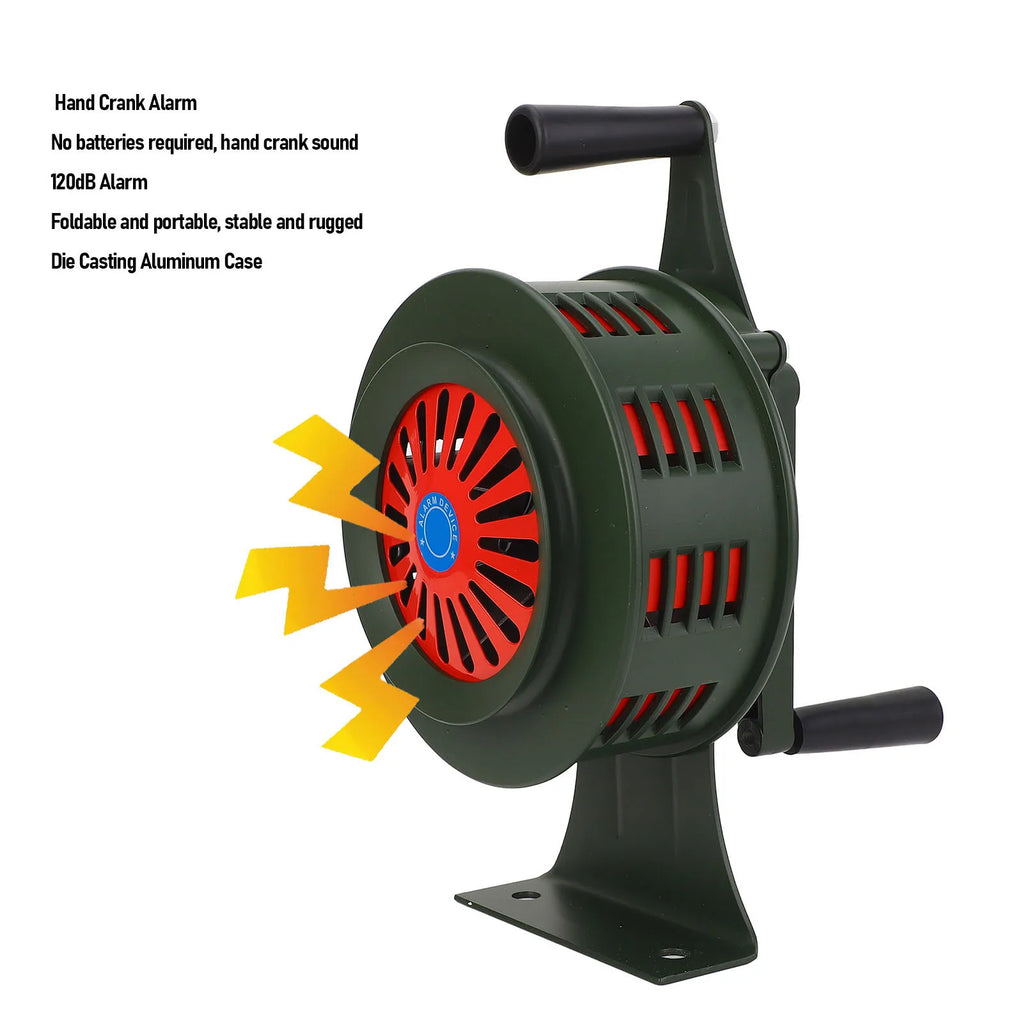 Hand Crank Siren Horn Aluminium Alloy Emergency Safety Manual Siren 120db Loud Adjutsable Volume for Factory Home School Zpaxo