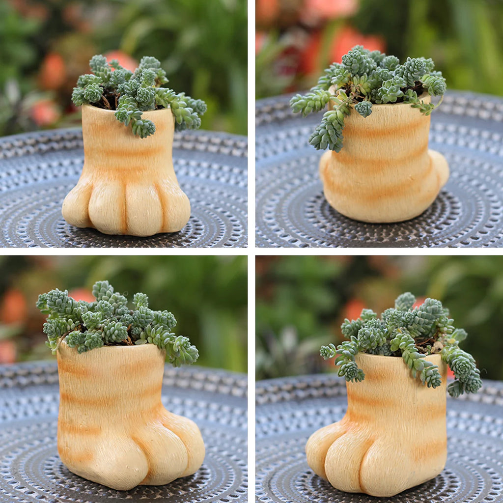 3D Cat Paw Resin Succulent Planter & Desktop Pen Holder