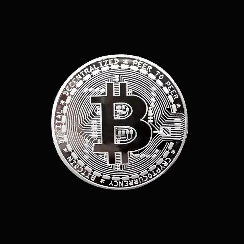 Gold Plated Bitcoin Commemorative Coin | Collectible Metal Art